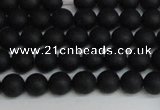 CSB1455 15.5 inches 4mm matte round shell pearl beads wholesale