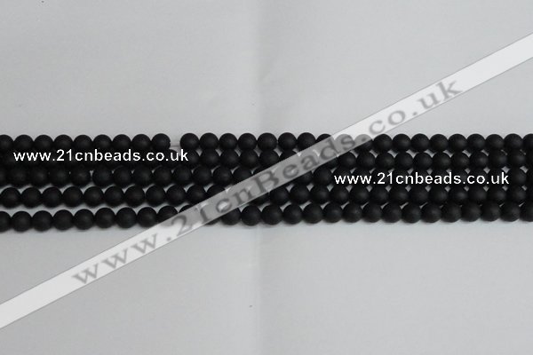 CSB1455 15.5 inches 4mm matte round shell pearl beads wholesale