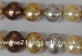 CSB155 15.5 inches 12*15mm – 13*16mm oval mixed color shell pearl beads