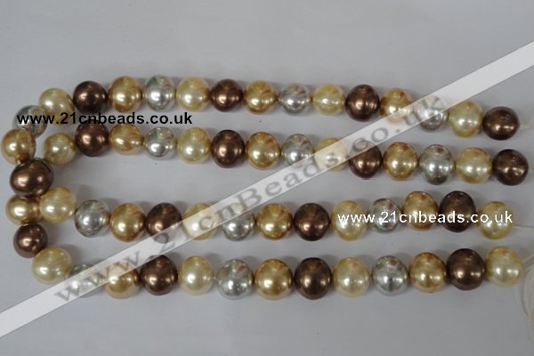 CSB155 15.5 inches 12*15mm – 13*16mm oval mixed color shell pearl beads