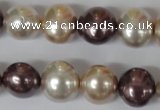 CSB157 15.5 inches 12*15mm – 13*16mm oval mixed color shell pearl beads