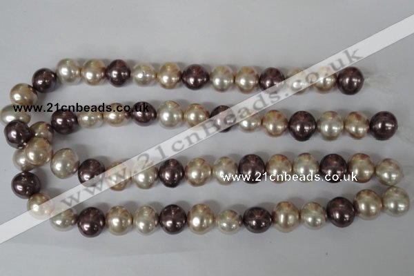 CSB157 15.5 inches 12*15mm – 13*16mm oval mixed color shell pearl beads