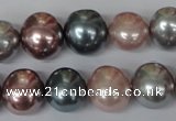 CSB159 15.5 inches 12*15mm – 13*16mm oval mixed color shell pearl beads