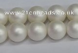 CSB1602 15.5 inches 8mm round matte shell pearl beads wholesale