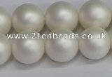 CSB1604 15.5 inches 12mm round matte shell pearl beads wholesale