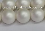 CSB1605 15.5 inches 14mm round matte shell pearl beads wholesale