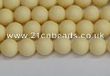 CSB1610 15.5 inches 4mm round matte shell pearl beads wholesale