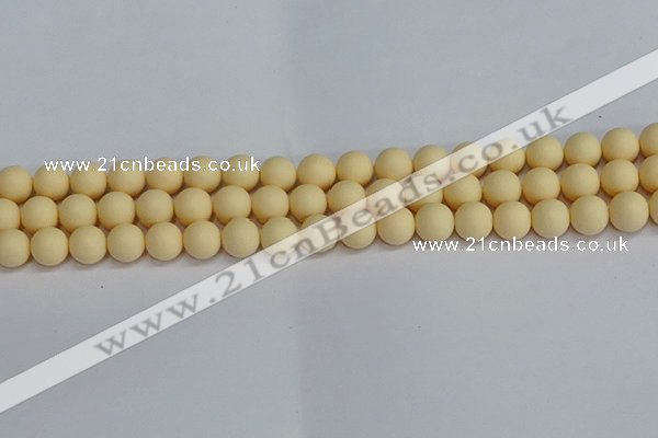 CSB1612 15.5 inches 8mm round matte shell pearl beads wholesale