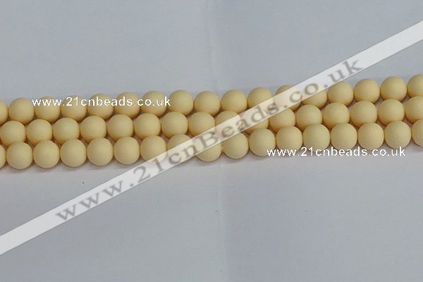 CSB1613 15.5 inches 10mm round matte shell pearl beads wholesale