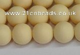 CSB1614 15.5 inches 12mm round matte shell pearl beads wholesale