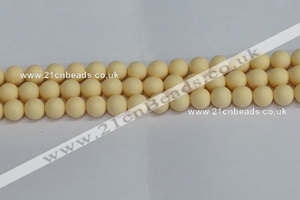 CSB1614 15.5 inches 12mm round matte shell pearl beads wholesale