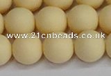 CSB1615 15.5 inches 14mm round matte shell pearl beads wholesale