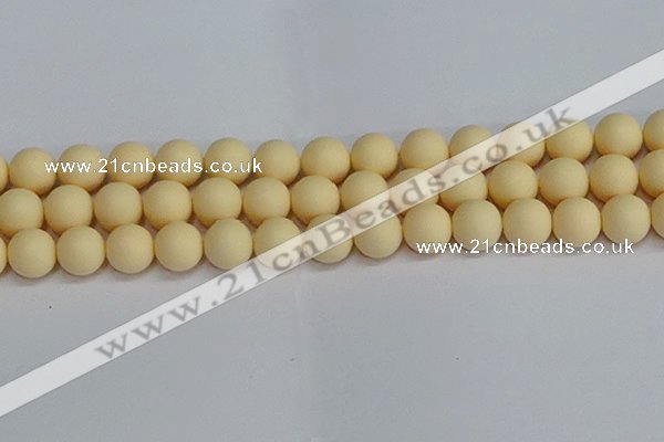 CSB1615 15.5 inches 14mm round matte shell pearl beads wholesale