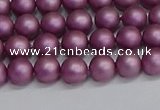 CSB1631 15.5 inches 6mm round matte shell pearl beads wholesale