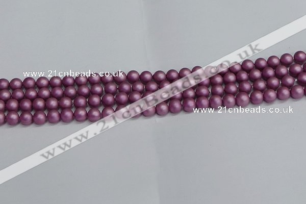 CSB1631 15.5 inches 6mm round matte shell pearl beads wholesale