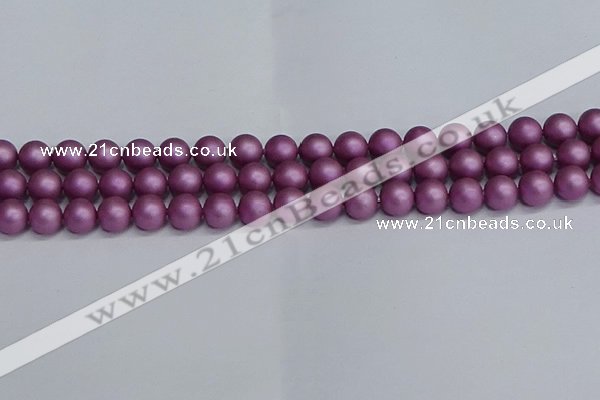 CSB1632 15.5 inches 8mm round matte shell pearl beads wholesale