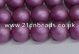 CSB1633 15.5 inches 10mm round matte shell pearl beads wholesale