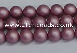 CSB1640 15.5 inches 4mm round matte shell pearl beads wholesale