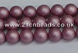 CSB1640 15.5 inches 4mm round matte shell pearl beads wholesale