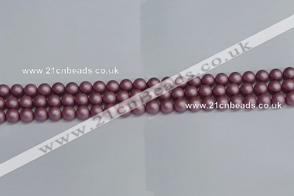 CSB1640 15.5 inches 4mm round matte shell pearl beads wholesale