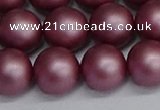 CSB1644 15.5 inches 12mm round matte shell pearl beads wholesale