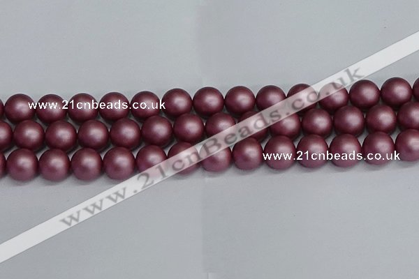 CSB1644 15.5 inches 12mm round matte shell pearl beads wholesale