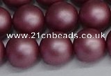 CSB1645 15.5 inches 14mm round matte shell pearl beads wholesale