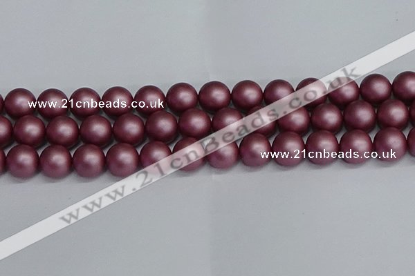 CSB1645 15.5 inches 14mm round matte shell pearl beads wholesale