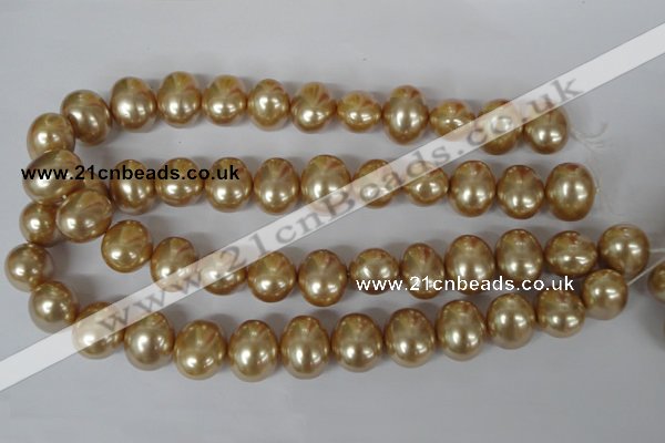 CSB165 15.5 inches 15*18mm – 16*19mm oval shell pearl beads