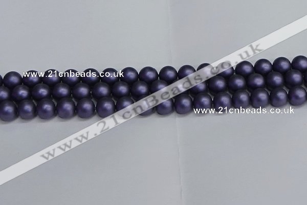 CSB1653 15.5 inches 10mm round matte shell pearl beads wholesale