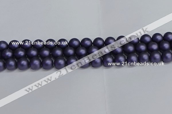 CSB1654 15.5 inches 12mm round matte shell pearl beads wholesale