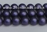 CSB1660 15.5 inches 4mm round matte shell pearl beads wholesale