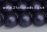 CSB1665 15.5 inches 14mm round matte shell pearl beads wholesale