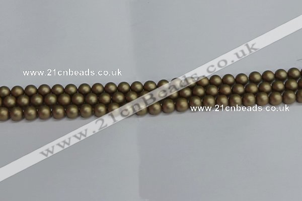 CSB1670 15.5 inches 4mm round matte shell pearl beads wholesale