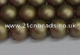 CSB1673 15.5 inches 10mm round matte shell pearl beads wholesale