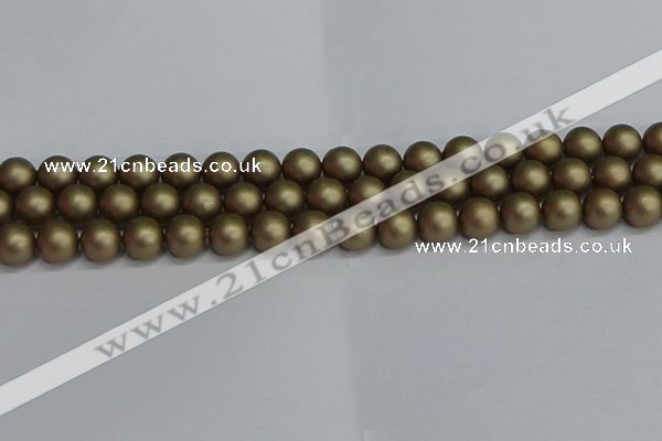 CSB1673 15.5 inches 10mm round matte shell pearl beads wholesale