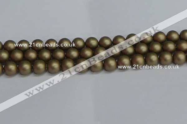 CSB1674 15.5 inches 12mm round matte shell pearl beads wholesale