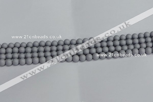 CSB1690 15.5 inches 4mm round matte shell pearl beads wholesale