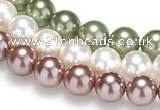 CSB17 16 inches 8mm round shell pearl beads Wholesale