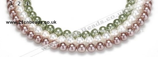 CSB17 16 inches 8mm round shell pearl beads Wholesale