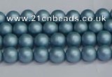 CSB1710 15.5 inches 4mm round matte shell pearl beads wholesale