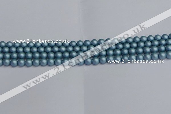 CSB1711 15.5 inches 6mm round matte shell pearl beads wholesale