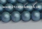 CSB1713 15.5 inches 10mm round matte shell pearl beads wholesale