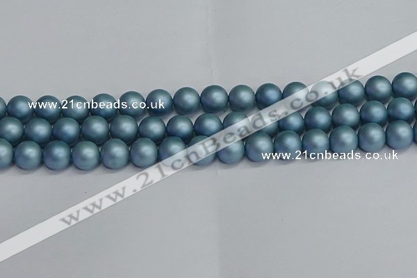 CSB1714 15.5 inches 12mm round matte shell pearl beads wholesale