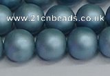 CSB1715 15.5 inches 14mm round matte shell pearl beads wholesale