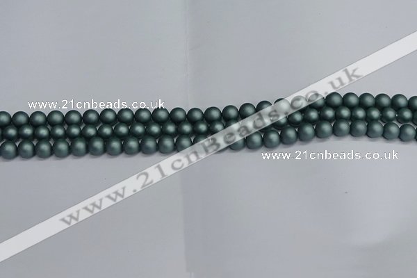 CSB1720 15.5 inches 4mm round matte shell pearl beads wholesale