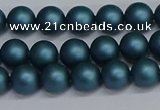 CSB1730 15.5 inches 4mm round matte shell pearl beads wholesale