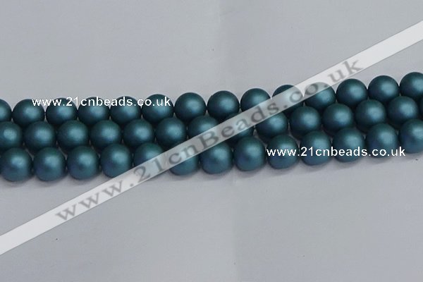 CSB1735 15.5 inches 14mm round matte shell pearl beads wholesale