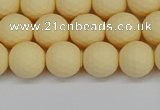 CSB1801 15.5 inches 6mm faceetd round matte shell pearl beads