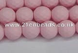 CSB1841 15.5 inches 6mm faceetd round matte shell pearl beads